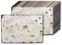 Vintage Treasure Map For Kids, Pirate Birthday Party Supplies (12x18 In, 12 Pack)