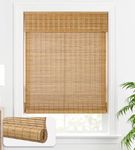 LazBlinds Cordless Bamboo Blinds, Bamboo Roll Up Shades for Windows, Light Filtering Wood Window Blinds, Bamboo Roller Shades for Indoor Home- Blinds Size: 22 1/5'' W x 72'' H, Brown206