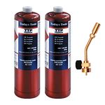 Profire Gas Torch + 2x Propane 400g Bottle Disposable Cylinder plumbers jet burner