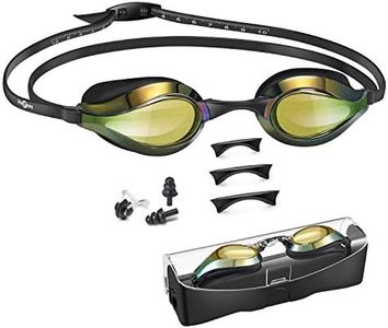 PHELRENA Swimming Goggles, with Scale Head Strap Swim Goggles, Clear Vision Anti Fog & Glare No Leaking for Adult Kids