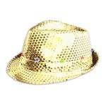 The Glowhouse Flashing LED Fedora Hat (Gold)