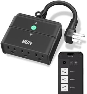 HBN Outdoor Smart Plug,Wi-Fi Heavy Duty Outlet with 3 Independent Outlets,Compatible with Alexa and Google Assistant,IP44 Waterproof,Voice & Remote Control Outlet,No Hub Required,ETL Listed