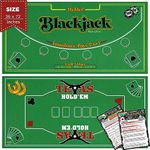 Gamie Double Sided Felt Casino Mat, 36” x 72” for Blackjack & Texas Hold’em Poker, 2-in-1 Texas Holdem Poker Mat & Blackjack Mat, Professional Grade Felt Poker Tabletop Mat with Instructions Booklet