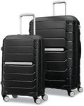 Samsonite Unisex-Adult Freeform Hardside Expandable with Double Spinner Wheels, Black, 2-Piece Set (21/28), Freeform Hardside Expandable with Double Spinner Wheels