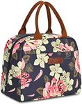 LOKASS Lunch Bag Women Insulated Lunch Box Water-Resistant Lunch Tote Thermal Lunch Cooler Soft Liner Lunch Bags for Girls Lady Adults Work/College/Picnic/Beach/Fishing (Peony)