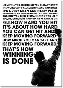 Rocky Balboa Sylvester Stallone A2 Unframed Motivation Quote Poster Sport Boxing Photo Inspiration Winner Picture