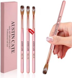 3 Piezas Pinceles Acrílicos para Uñas en Tamaños 8/10/14, Set de Plumas de Arte de Uñas, Brocha Profesional para Uñas de Gel Acrílico, Pincel para Polvo Acrílico para Bricolaje de Uñas