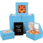 qiqee Sky Blue Cookie Boxes with Window 36packs 6x6x3 Sky Blue Bakery Box Pastry Box for Wedding Favor Birthday ＆ Party