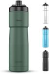 Bike Water Bottles | Insulated Bike Water Bottle | Easy Clean Nozzle, Easy Squeeze | Cycling Mountain Fitness Water Bottle | Gym Sport Bottle (Green)