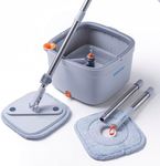 MarvelSpin Mop and Bucket Set - 2.5L Bucket Capacity, 60-Inch Pole - Spin Microfiber Mop & Bucket Floor Cleaning System - Separates Dirty and Clean Water - Floor Mop for Laminate, Hardwood, Tiles