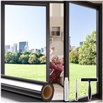 Coavas Window Films for Privacy One Way Window Film with Tools, Window Tint for Home Reflective Window Film for Sun Blocking Heat Control Self Adhesive 17.5 x 78.7 in, 44.5 x 200 cm, Black-Silver