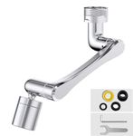 Faucet Extender Aerator,Solid Brass Kitchen Sink Tap Aerator 1440° Rotatable 2 Spray Mode Tap Spray Head Faucet Attachment for Kitchen/Bathroom (Silver)