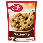 BETTY CROCKER Chocolate Chip Cookie Mix, 496 Grams Package of Cookie Mix, Baking Mix, Homemade Cookies in 20 Minutes, Tastes Like Homemade, Easy To Bake