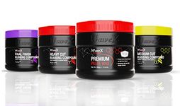 Wavex Heavy Hard Cut Rubbing Compound Plus Medium Cut and Final Finish Low Cut high Gloss with car Polish Premium Past Wax |Car Care kit (Set of 4)