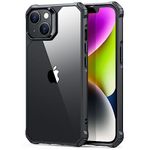 ESR for iPhone 13/14 Cover，Military-Grade Drop Protection, Shockproof Air-Guard Corners, TPU Phone Cover, Anti-Yellowing, Air Armor Scratch Resistant, Hard Acrylic Back Case, Clear Black