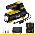 DYLECT Turbo Port 200 Digital Tyre Inflator and Puncture Repair Kit for Cars with DC12V, 22mm Cylinder, 120Watts Power, Upto 150 PSI, LED Light, Auto Cut-Off, Lightweight (with Carry case)