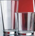 Set of 16 Heavy Base Ribbed Durable Drinking Glasses Includes 8 Cooler Glasses (17oz) and 8 Rocks Glasses (13oz), Clear Glass Cups - Water Glasses - Beer Mug Etc. Elegant Glassware Set