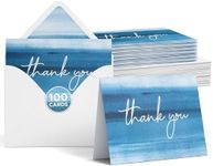 VNS Creations 100 pack Thank You Cards with Envelopes & Stickers - Classy 4x6 Blank Thank You Cards Bulk Box Set - Large Thank You Notes for Wedding, Small Business, Baby & Bridal Shower (Ombre)