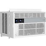 hOmelabs 8,000 BTU Window Air Conditioner with Smart Control - Low Noise AC Unit with Eco Mode, LED Control Panel, Remote Control, and 24 hr Timer