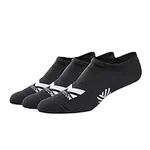 MISSION Daily Cushion No Show Socks, Large, Women and Men - 3 Pack (Black)