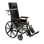 Drive Medical 16-inch Detachable Full Arms Viper Plus Gt Full Reclining Wheelchair, Black, 1 Count