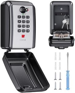 Vewaci Wall-Mounted Key Lock Box, 12 Digit Combination Lock Box for Keys with Code, Large Capacity & Weatherproof Outdoor Lockbox, Key Safe Storage Lock Box for Home, Office, Garage, Sliver