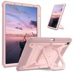 Fintie Case for iPad Air 5th Generation (2022) / iPad Air 4th Gen (2020) 10.9 Inch - [Tuatara Magic Ring] 360 Degree Rotating Grip Stand Shockproof Rugged Cover with Screen Protector, Rose Gold