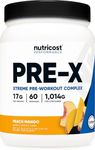 Nutricost Pre-X Xtreme PreWorkout Powder Complex, Peach Mango, 60 Servings, Vegetarian, Non-GMO and Gluten Free