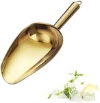 Sipoyen Stainless Steel Ice Scoop 6OZ Small Food Candy Scoop for Kitchen Bar Party Wedding Metal Ice Scooper for Ice Bucket Gold