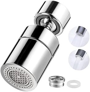 360° Pivotant Aérateurs de Robinet, M22/M24 Mousseur Robinet Économiseur d'Eau, 2 Modes Embout Robinet Cuisine Rotatif Grand Angle Chromé