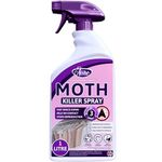 Aviro Moth Killer Spray (1 Litre) - Fast Acting Moth Repellent Killer For Carpet Moth Treatment. Professional Strength Moth Repellent For Wardrobes For Immediate Control Against Moths And Insects