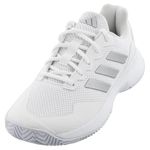 Adidas Women's Gamecourt 2.0 Tennis, White/Silver Metallic/White, 7.5
