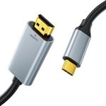 BYEASY USB C to HDMI Cable 6.6ft, 4K@60Hz Type C 3.1 to HDMI Cable, Thunderbolt 3/4 HDMI Lead Compatible with iPhone 15/MacBook Pro/Air, iPad Pro/Air/Mini