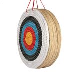 DOSTYLE Traditional Solid Straw Round Archery Target Shooting Bow Coloured Rope Target Face Three Layer for Shooting Practice (White Black 7 Layers)