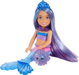 Barbie Mermaid Power™ Chelsea™ Mermaid Doll (Blue & Purple Hair) with 2 Pets, Treasure Chest & Accessories, Toy for 3 Year Olds & Up