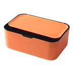 Baby Wet Wipes Box ,Wipes Dispenser Case , Keep Wipes Fresh Tissue Storage Case Container Plastic Napkin Box Toilet Paper Holder with Lid Seal for Home Office Car (Black+orange)