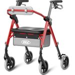 VOCIC Z11 Walkers for Seniors, Rollator Walker with Seat, Max 172kg, Avant Walkers with Ergo Seat & Backrest, Foldable Rollator Adjustable Height, All Terrain Walker, Lightweight