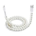 iPhone Charger Cable 3.3FT/1M USB A to Lightning Cable Creative Bead Chains Cord iPhone Cable for Girls Kids 60W/3A iPhone Fast Charging Cable Lead for iPhone 14 13 12 11 Pro Max XR XS X 8 7,White