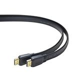 PremiumCord 4K High Speed HDMI Flat Cable + Ethernet 3M Compatible with Video 4K 2160P, Full HD 1080P, Deep Color, 3D, Arc, 3x Shielded, 10, 2Gbps, Gold Plated Connectors, Black