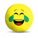 DreamVio Velvet Soft Plush Smiley Cushion Emoji Pillow Gift for Friends, Boyfriend, Girlfriend, BFF Gifts, 30 X 30 Cm - Set of 1, Yellow Design8