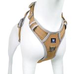 HANK Dog Training Harness for Large Dogs - Running - Walking - Hiking - Chest Size (Min 27- Max 32" inches) (Large, Khaki - Grey Design)