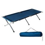 Keshmart Steel Heavy Duty Lightweight Folding Camping Cot Bed, Foldable Portable Sleeping Cot for Adult, Patio, Beach, Hiking, Camping, Travel, Office Nap, Outdoor, Indoor, 7 Centimeters