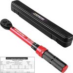 ATsafepro 1/4 Inch Drive Click Torque Wrench,3-25 Nm/26.6-221.3 in.lb Small Bike Torque Wrench,Lightweight 72-Tooth Dual-Direction Inch Pound Torque Wrench for Road & Mountain Bikes