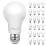 Feit Electric LED Light Bulbs, 60 Watt Equivalent, A19, 10 Year Life, 800 Lumen, 3000K Warm White, Non-Dimmable | 24-Pack