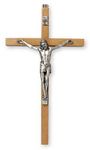 5 Inch Wall Hanging Crucifix with Silver Metal Corpus