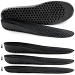 Ailaka 1 Pair Elastic Shock-Absorbing Height Increasing Sports Shoe Insole, Soft Breathable Honeycomb Orthotic Replacement Insoles for Men and Women (3/7 UK, Black, Heel Height: 3cm)