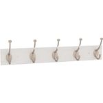 Franklin Brass B46716K-PMN-R Wall Mounted Pure White 27" Pilltop Hook Rack, 5 Nickel Hooks