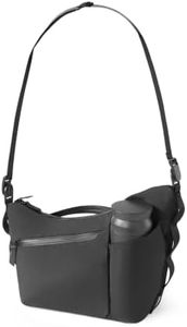 ALPAKA Flow Satchel 4L - Premium EDC Crossbody Bag, Key Tether, Expandable Bottle Pocket Sling Bags, Luggage Pass-Through, Weatherproof Fabric Black Axoflux 210D
