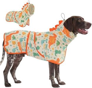LovinPet Winter Coat for Dogs, Super Absorbent with Fast Drying Coat with Hood, Adjustable Hood & Belly Strap, Dog Robes for After Bath & Grooming, Dog Bathrobe, Washable, Easy to Clean,Orange,M