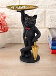 zart Dog Showpiece for Home Decor Showpiece (11 inch, Black), Silk(Resin)